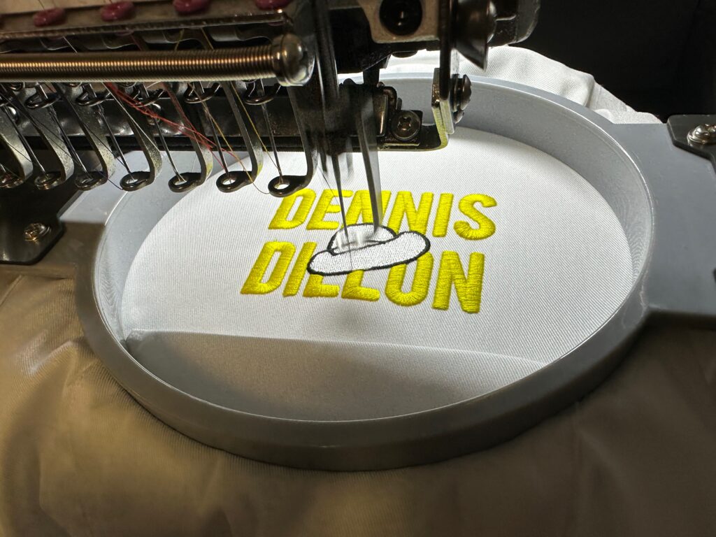 Custom logo embroidery for Dennis Dillon in Idaho