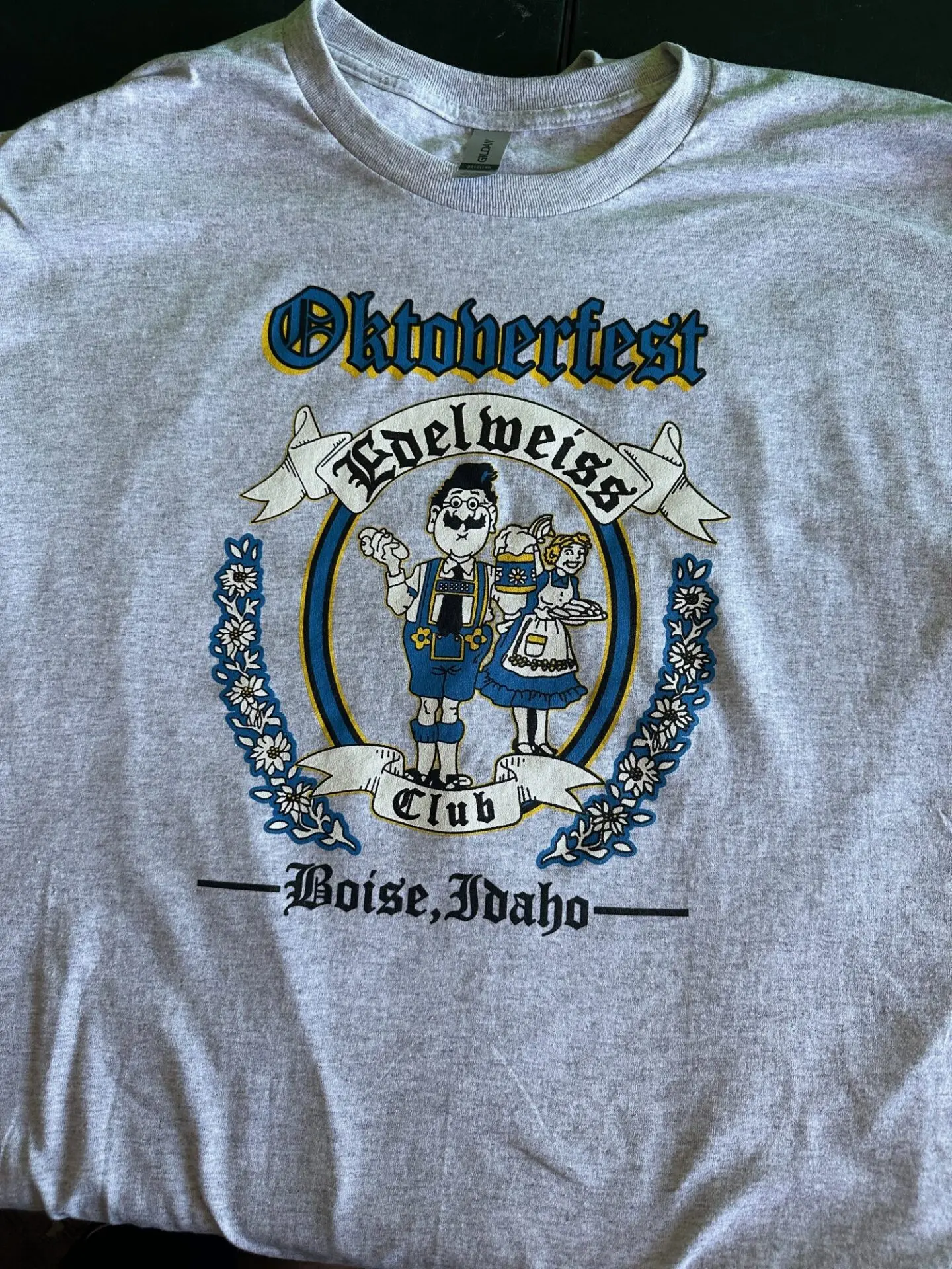 Custom t-shirt with logo screen printed for local festival