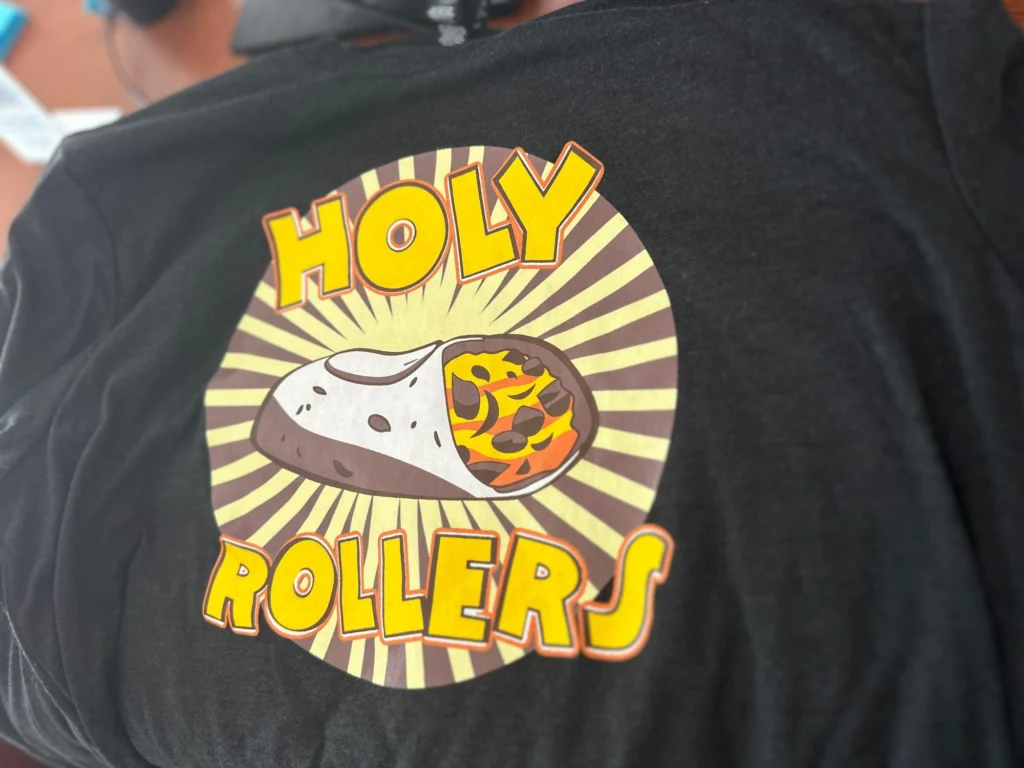 Multi-color screen print design on custom t-shirt