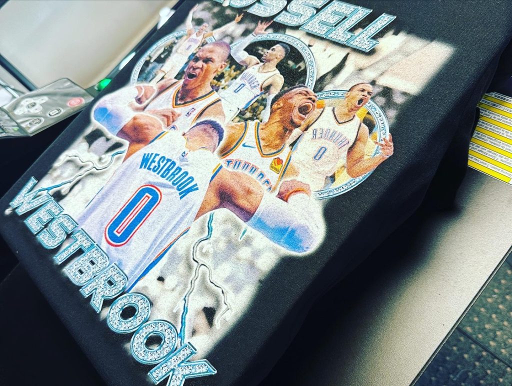Custom direct-to-garment printing in Idaho with popular athlete image design
