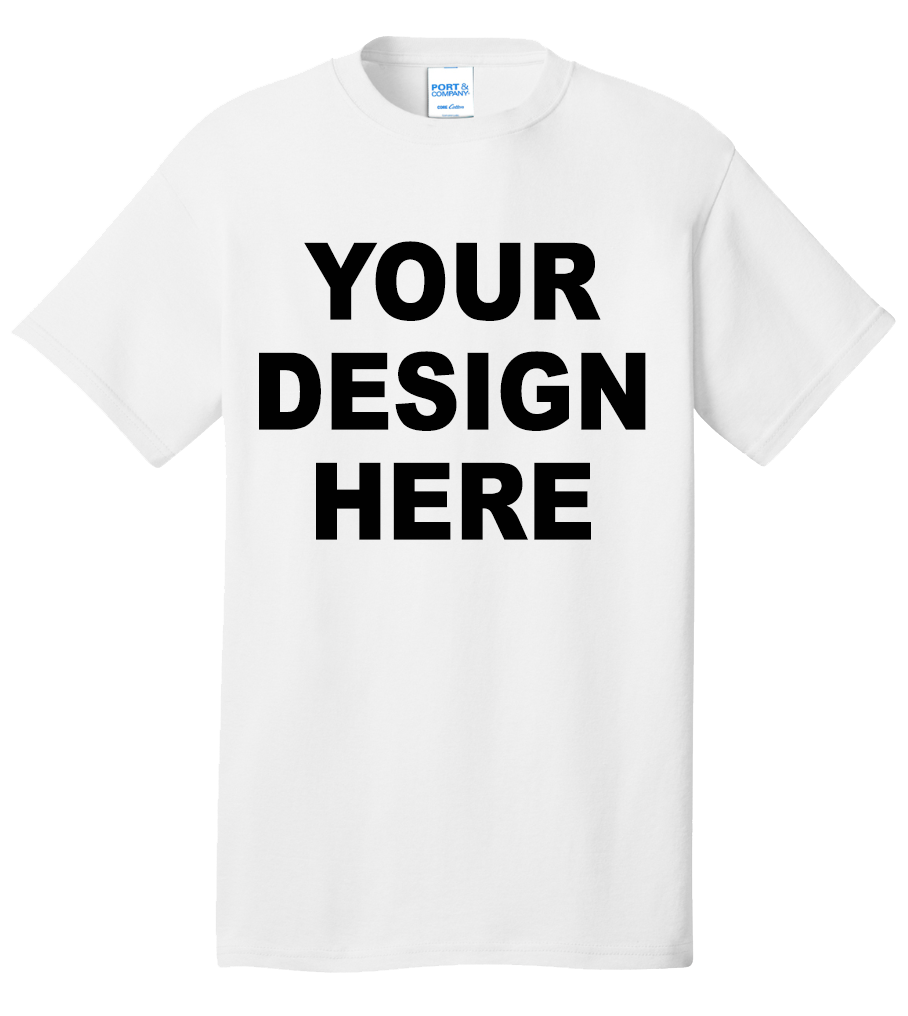 Custom white t-shirt with Your Design Here