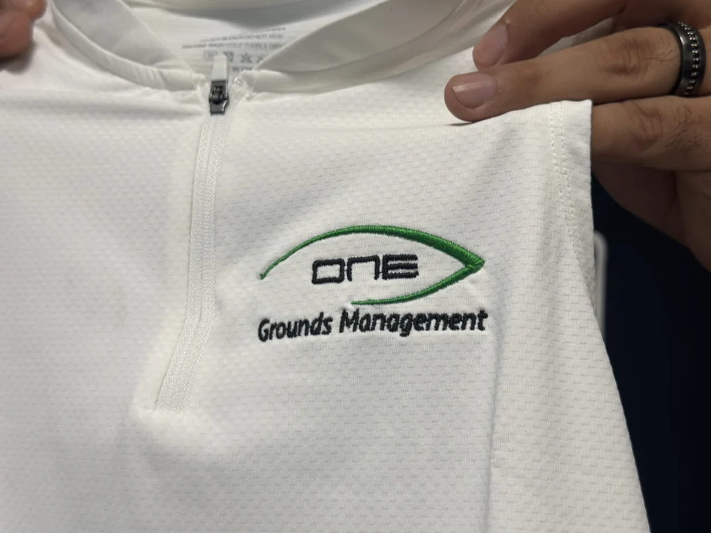Personalized polo shirt with left chest embroidery