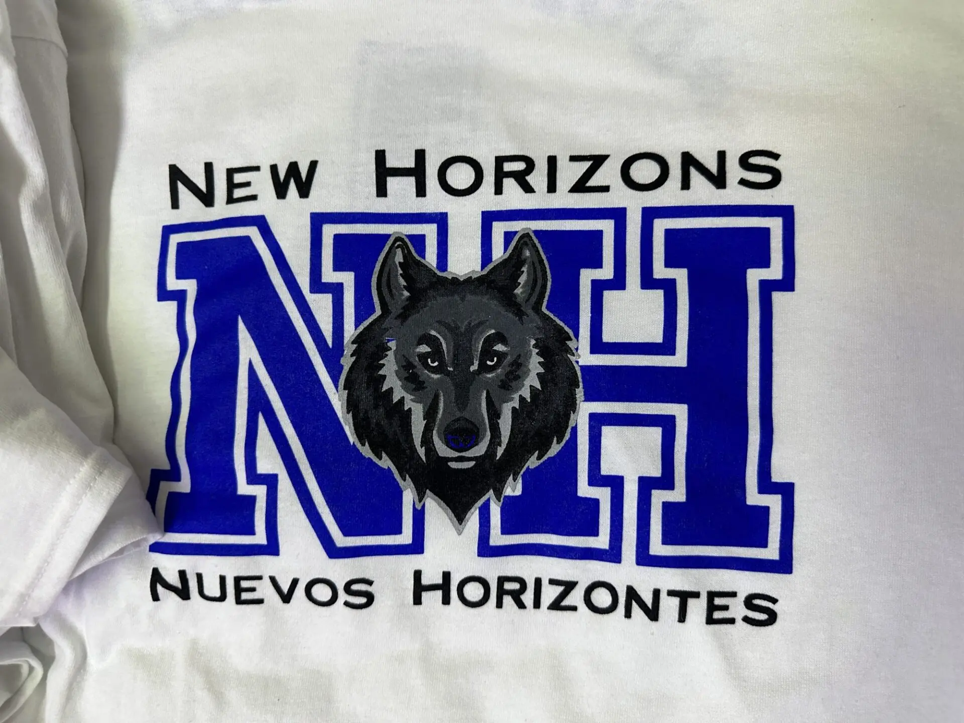 Multi-color screen printed t-shirts and custom school outfits for a local charter school