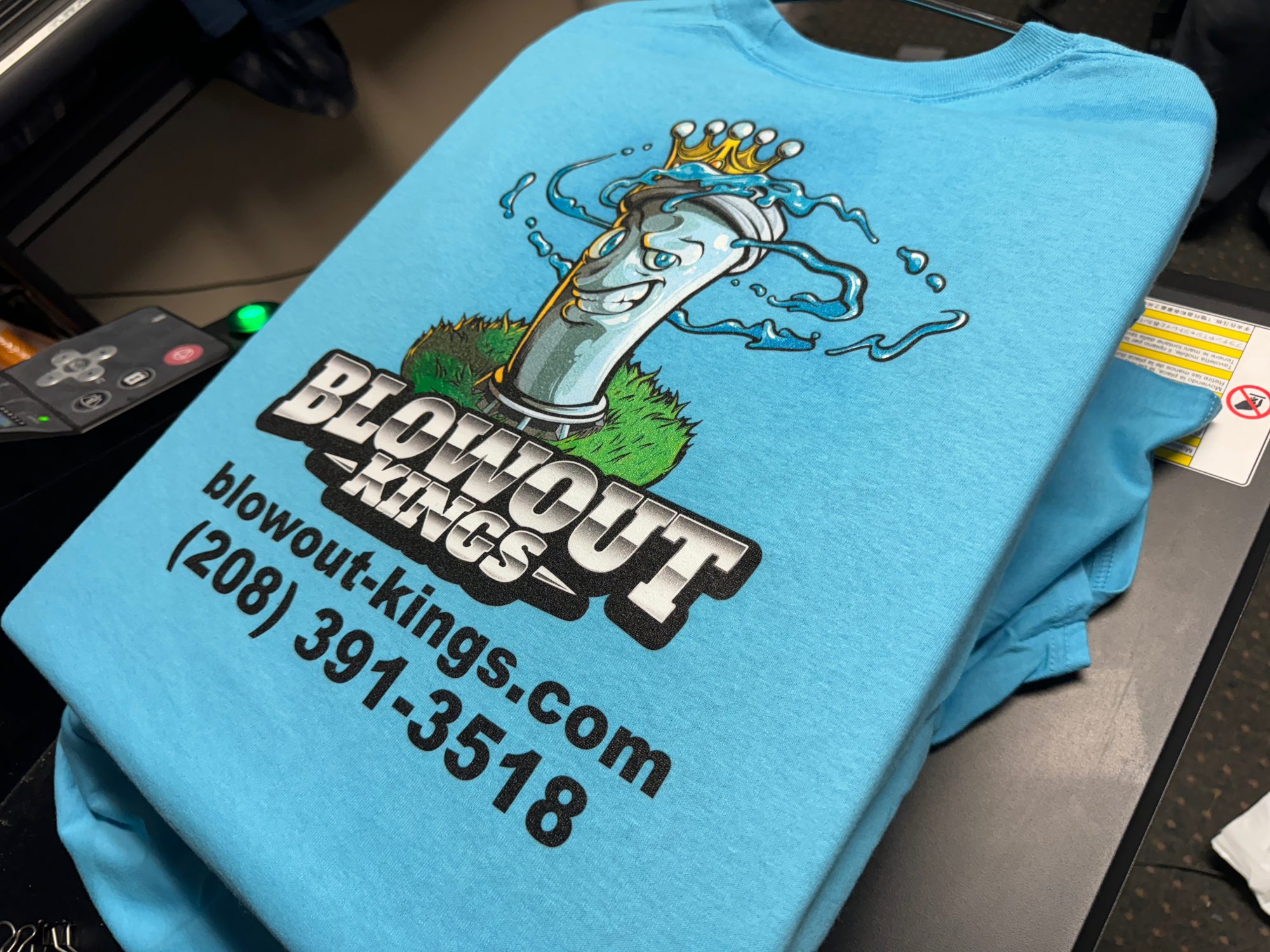 Custom graphic tee printed with DTG at The Print Plug in Nampa