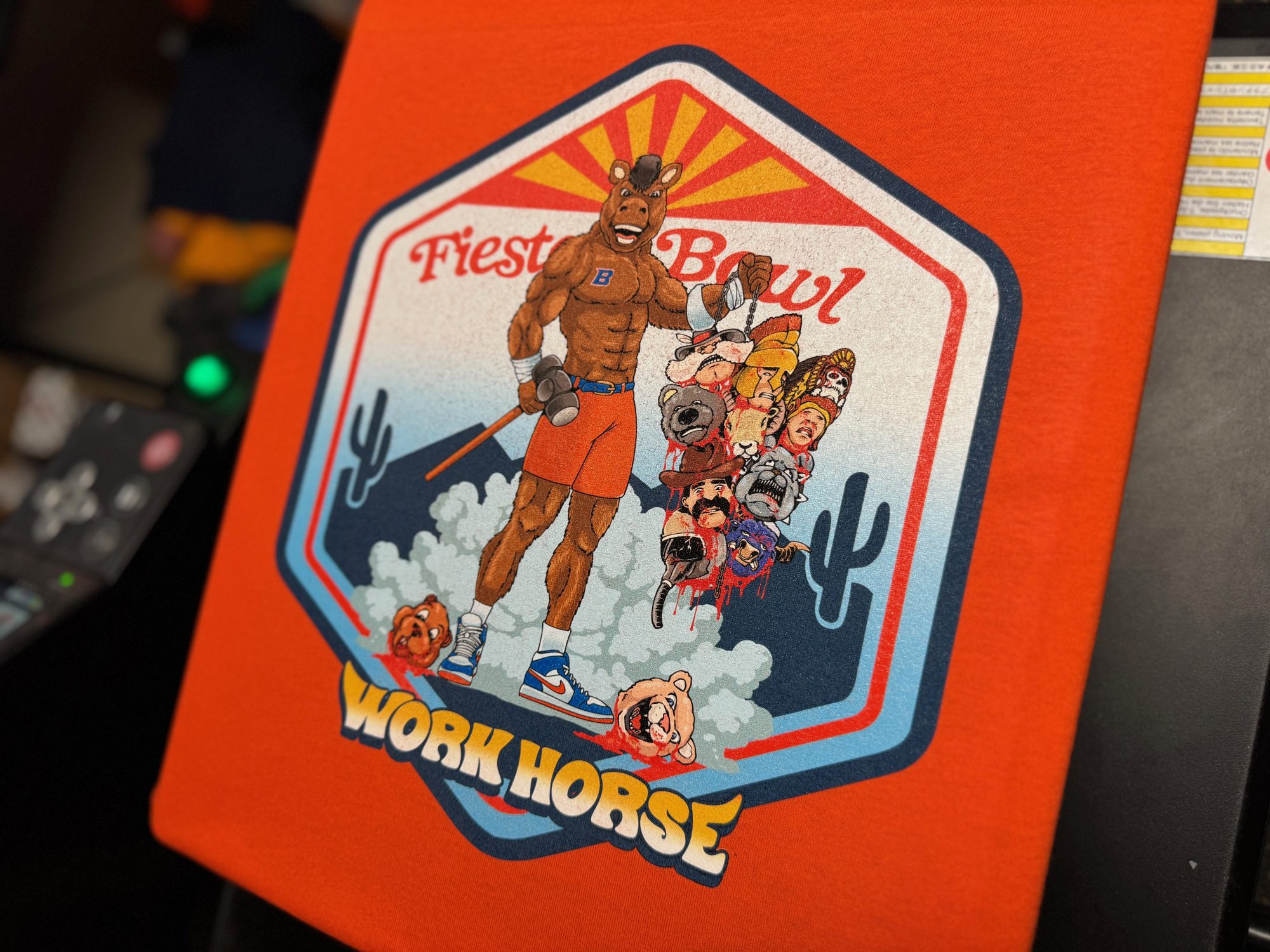 Custom graphic tee with DTG printing for a local company near Nampa