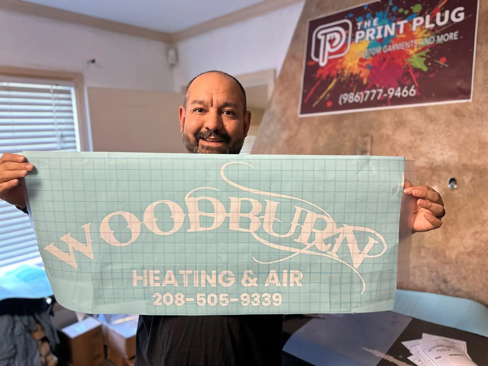 Wall decal made by The Print Plug in Nampa for a small local business
