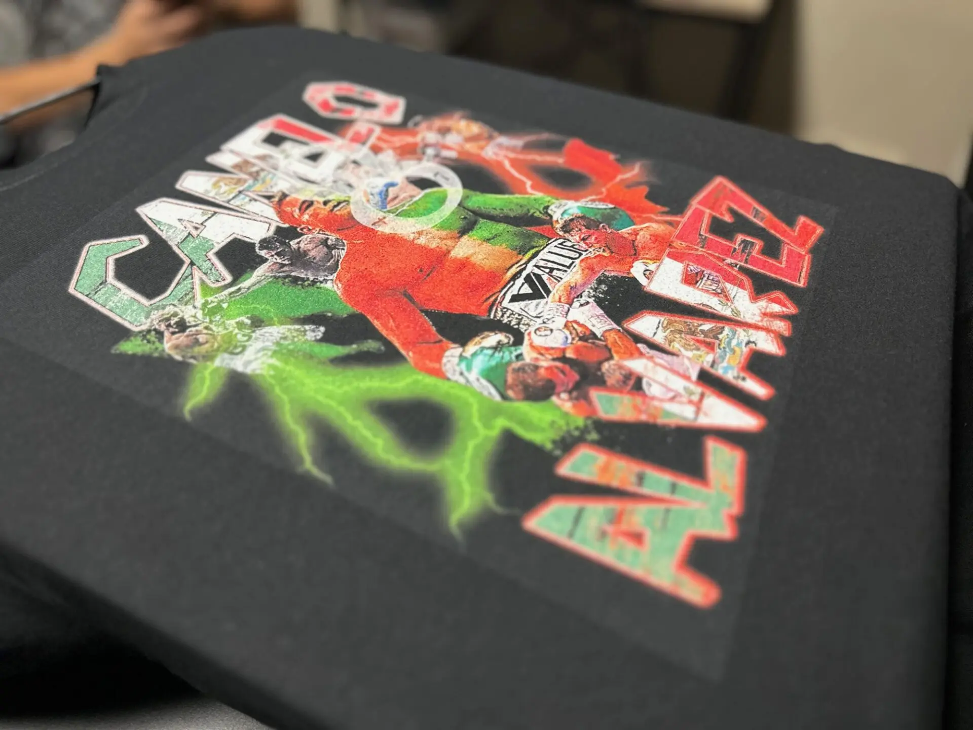 Custom graphic tee with bright DTG printing for Nampa, Idaho customer