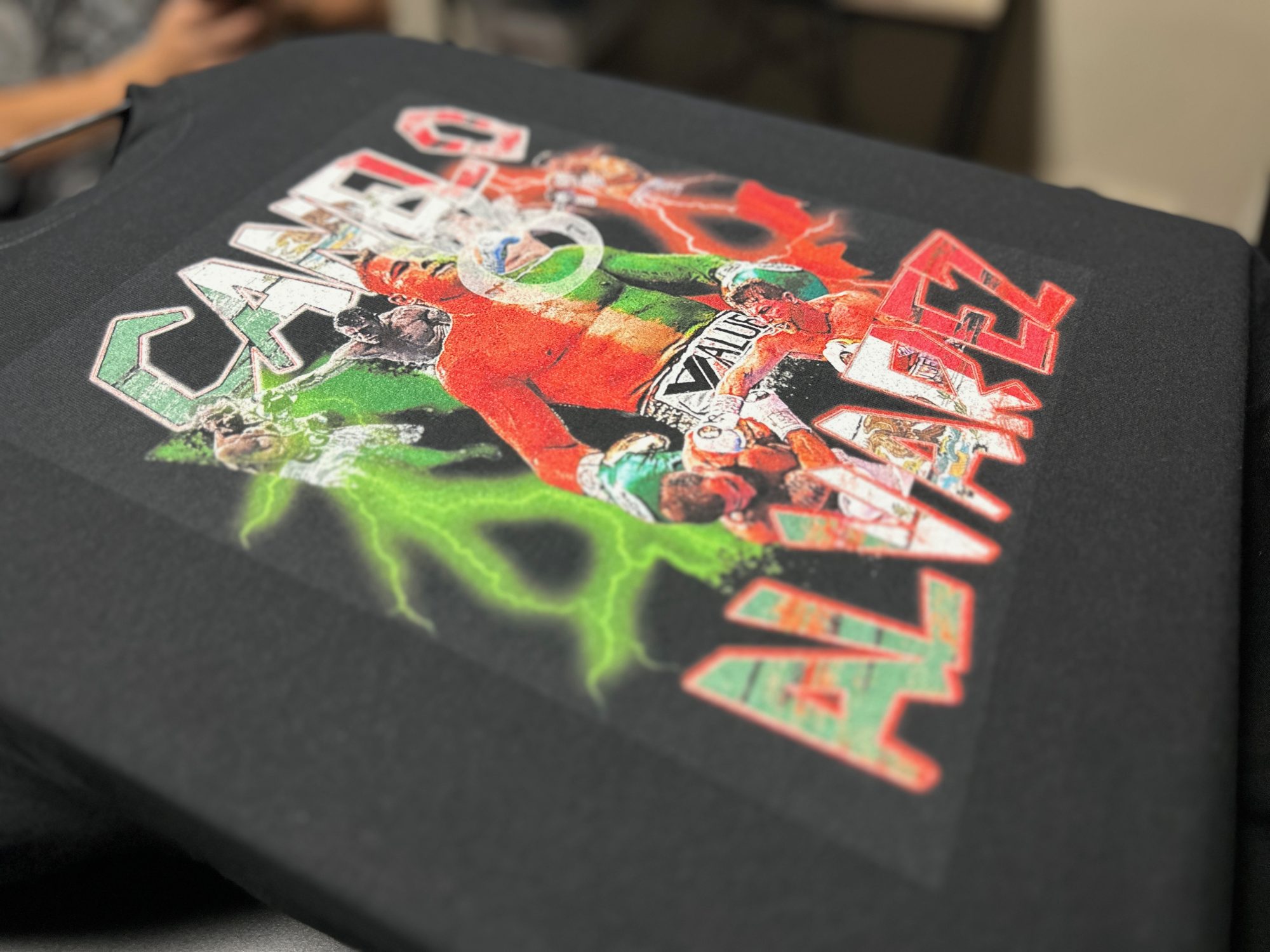 Custom graphic tee with bright DTG printing for Nampa, Idaho customer