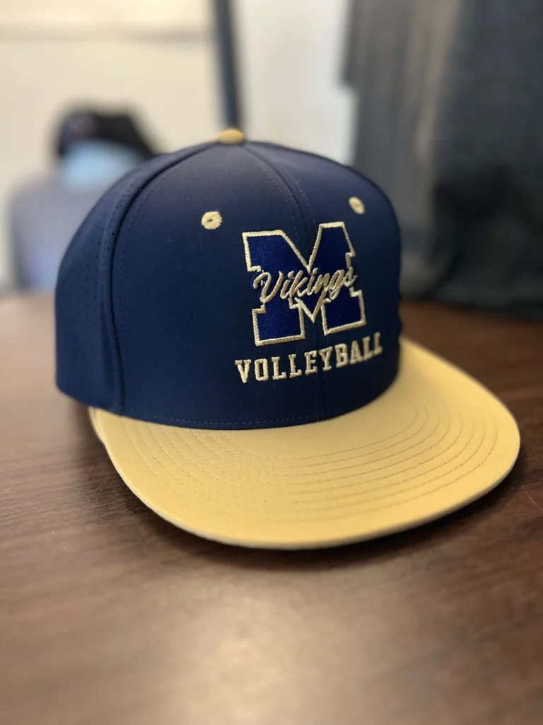 Custom embroidered hat for a local high school volleyball team in Nampa
