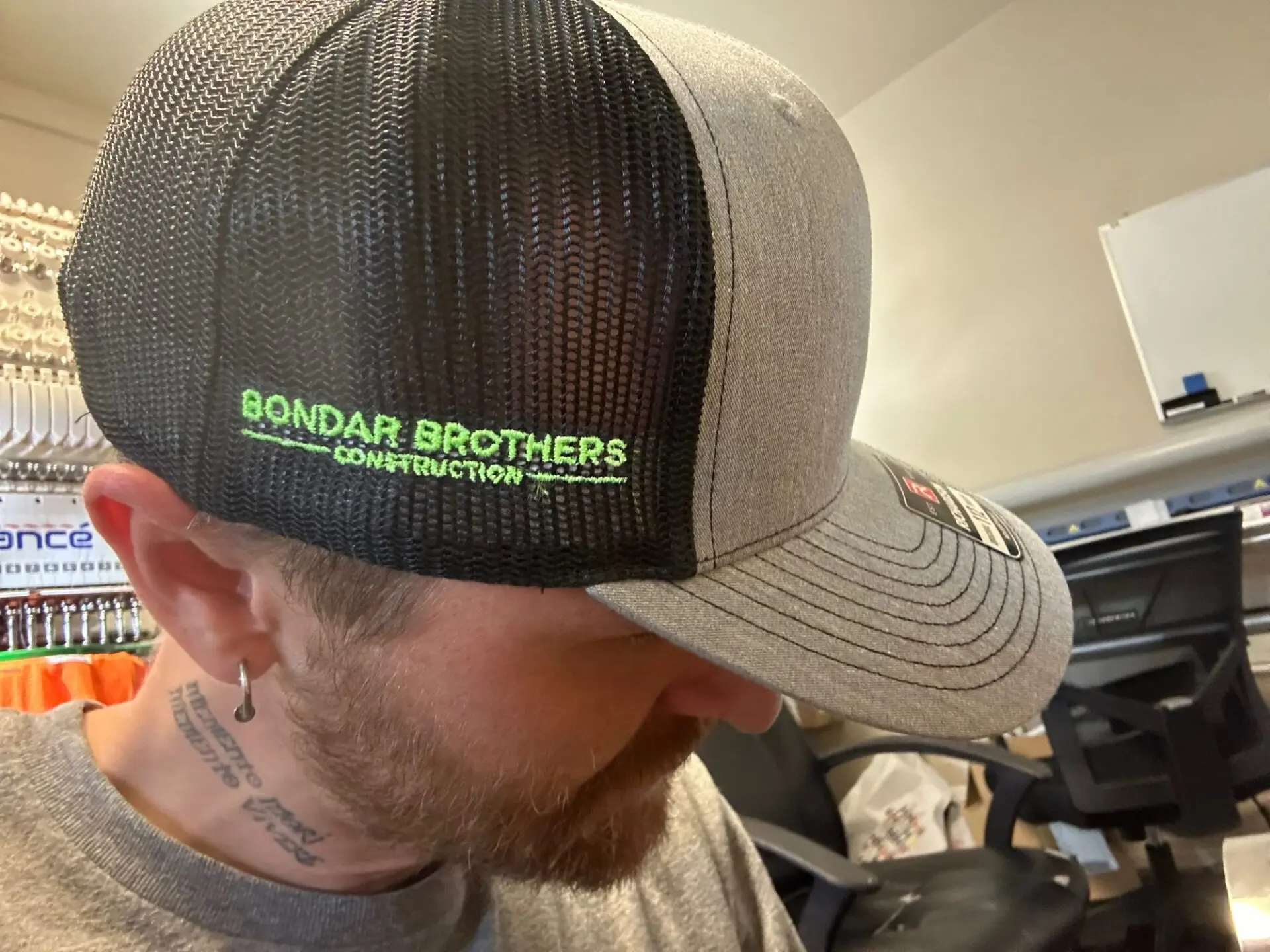 Custom embroidered hat with side placement from The Print Plug in Nampa