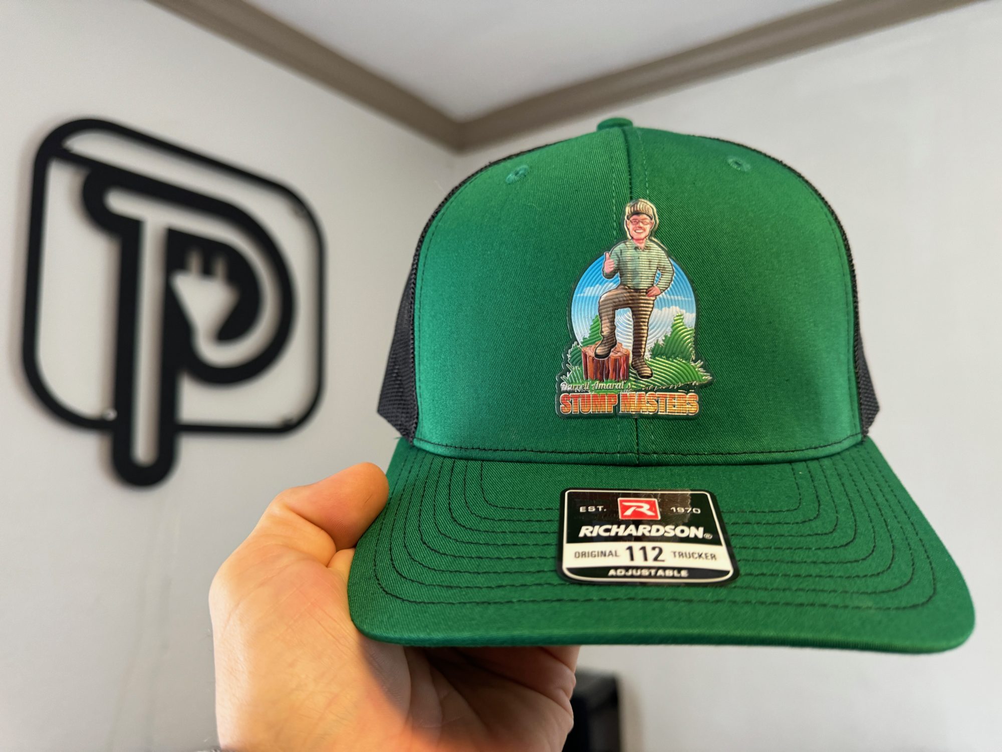 Custom vinyl patch for a tree stump removal company in Nampa