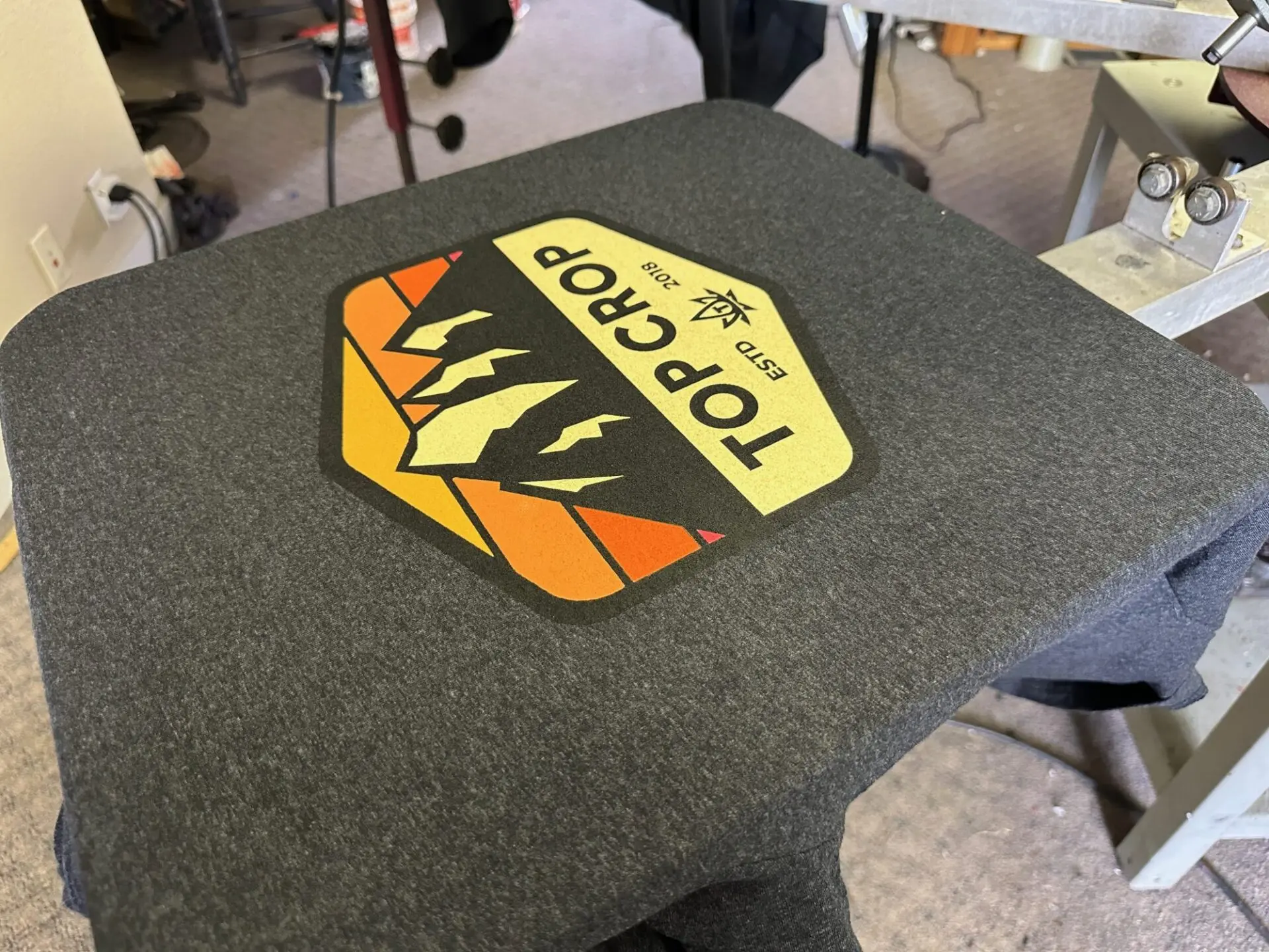 Custom t-shirt with screen printed graphic on front at The Print Plug in Nampa