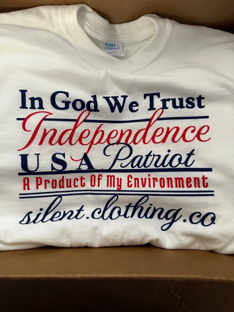 Custom t-shirts with screen printed design for a local brand in Nampa, Idaho