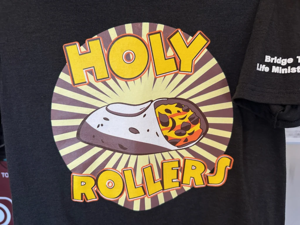 Multi-color custom screen printed shirts for a youth group in Boise, Idaho