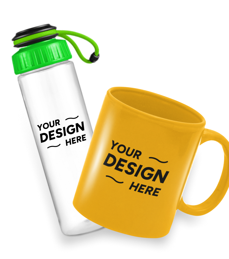 Custom mugs and bottles from The Print Plug
