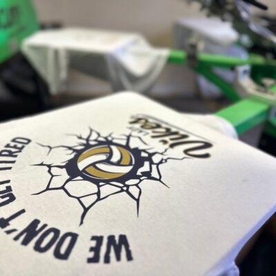 Screen printed shirt at The Print Plug custom t-shirt shop in Nampa