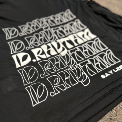 Screen printed design on custom t-shirts at The Print Plug screen printing shop in Nampa