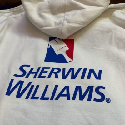Custom screen printed hoodies with full back placement in Nampa