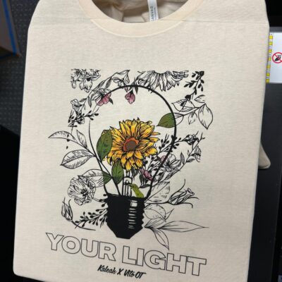 Custom graphic tee with bold lines and colors made by The Print Plug in Nampa