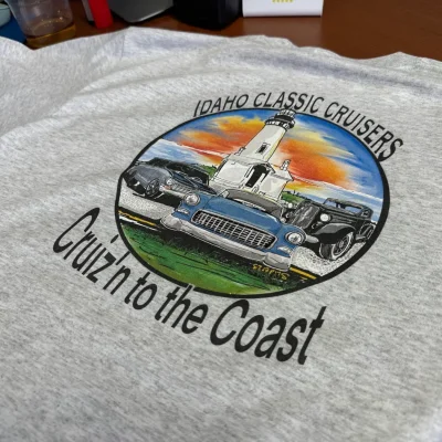 Custom t-shirt for local club created with direct-to-garment