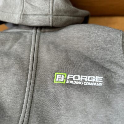 Custom embroidered jacket for a local construction company in Nampa, Idaho