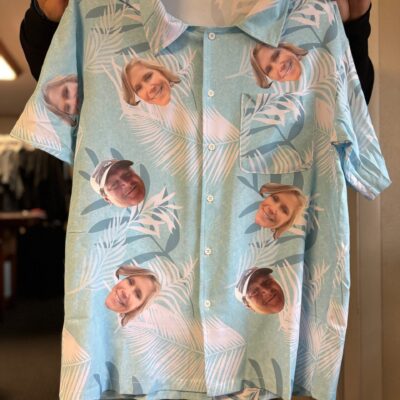 Custom HTV print on a button up shirt with vinyl for unique gift idea in Nampa