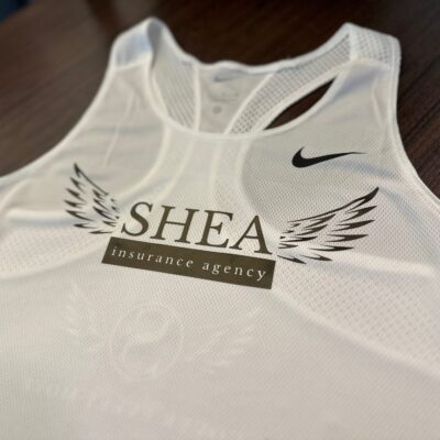 Custom HTV print on a tank top for a local insurance company in Nampa