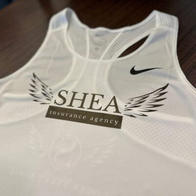 Custom HTV print on a tank top for a local insurance company in Nampa