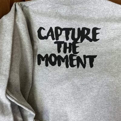 Custom HTV print on a long sleeve t-shirt for a local brand near Nampa