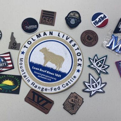 Custom patches displayed at The Print Plug