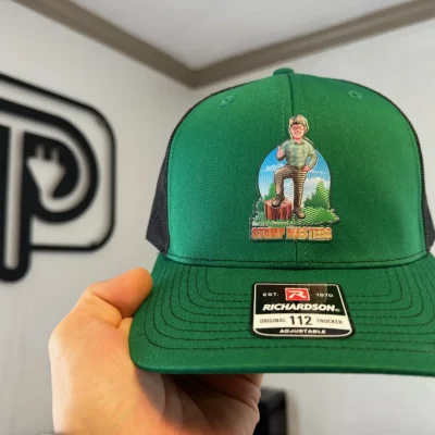 Custom vinyl patch on hat made in Nampa, Idaho