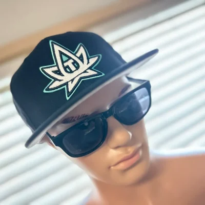 Custom hat with patch pressed