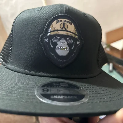 Black custom patch hat for local business