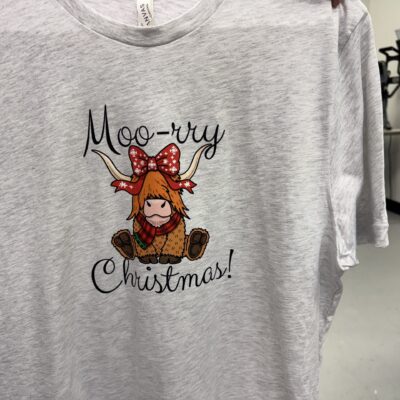 Christmas graphic printed onto a sweater using DTF in Nampa