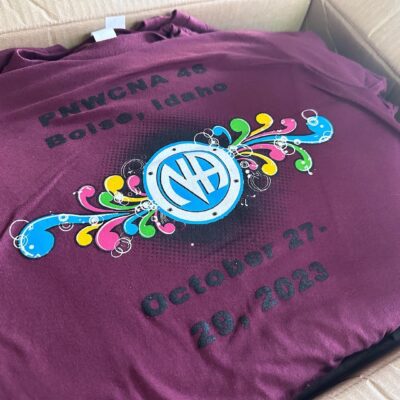 Custom screen printed shirt with front placement for local recovery group