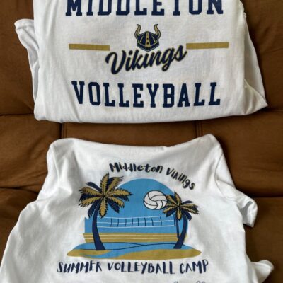 Custom printed t-shirts for local school volleyball team