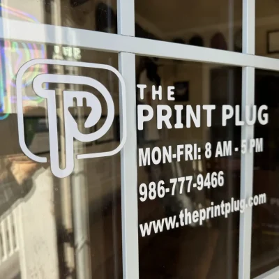 Window decal for business from The Print Plug