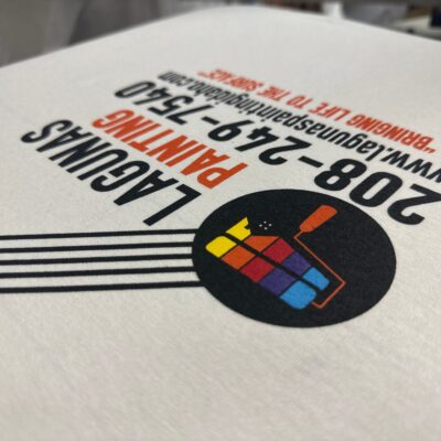 Multi-color screen print t-shirt design for local painting company