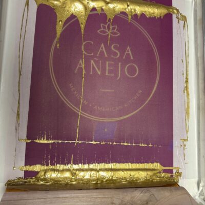 Gold ink used for custom t-shirt screen printing