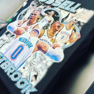 DTG Printing on a custom black t-shirt in Nampa